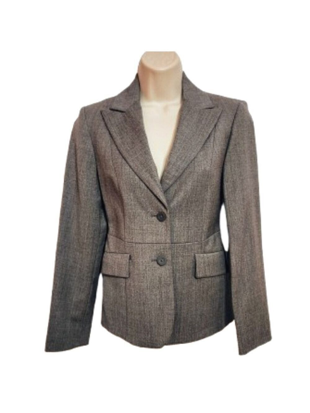 Benetton Wool Blazer Jacket Gray Made In Italy Size 38